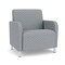 Lesro Siena Lounge Reception Wide Guest Chair, Brushed Steel, RS Fog Upholstery SN1201 - alternate 1
